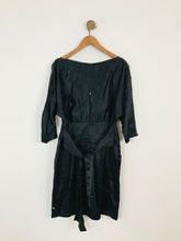 Load image into Gallery viewer, Boss Orange Women’s Silk Gathered Sheath Dress | UK14 | Black
