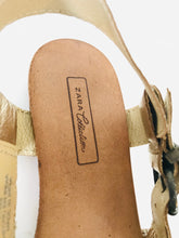 Load image into Gallery viewer, Zara Women’s Metallic Leather Gladiator Sandals Flats | 38 UK5 | Gold
