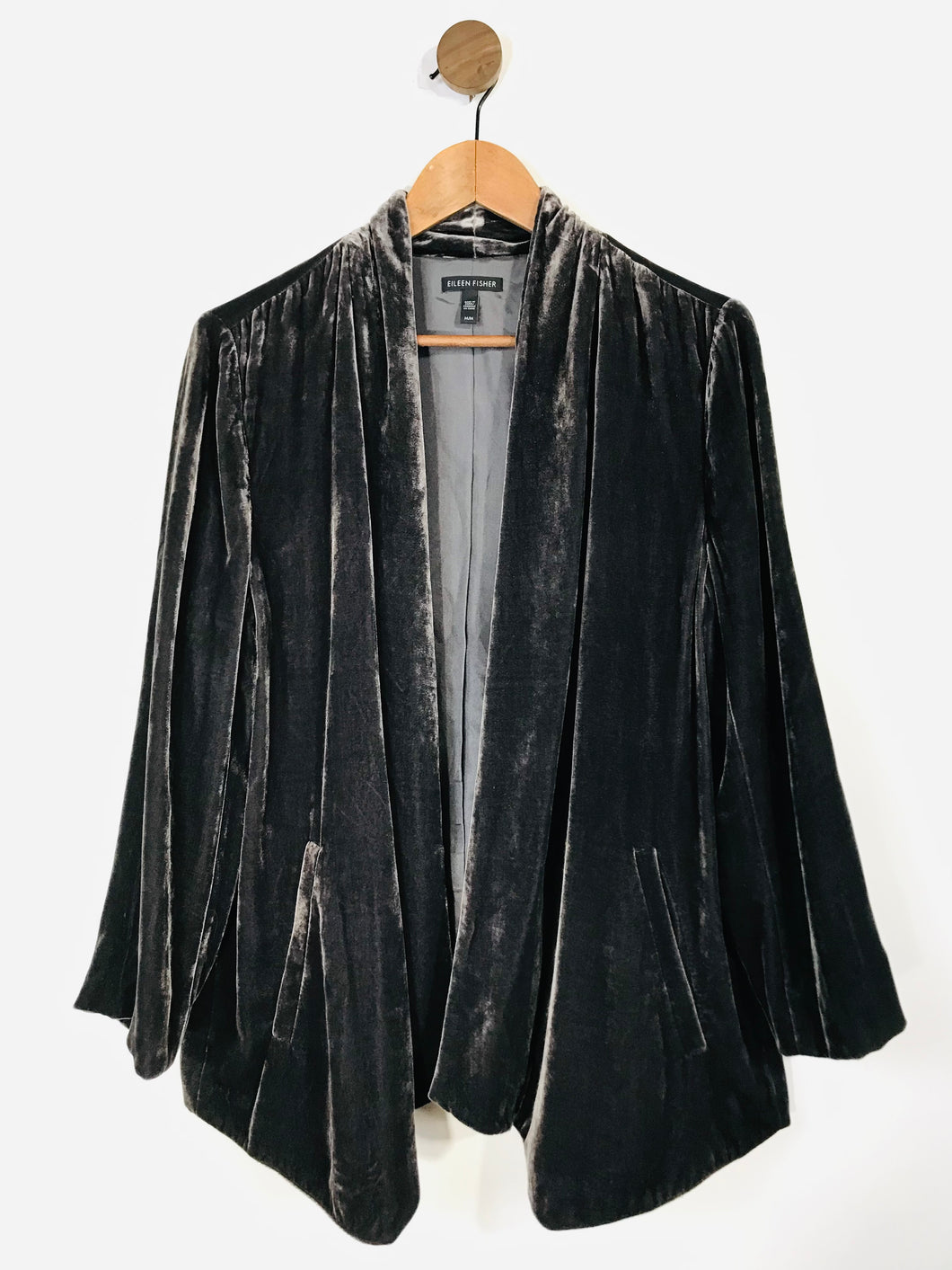 Eileen Fisher Women's Velvet Blazer Jacket | M UK10-12 | Grey