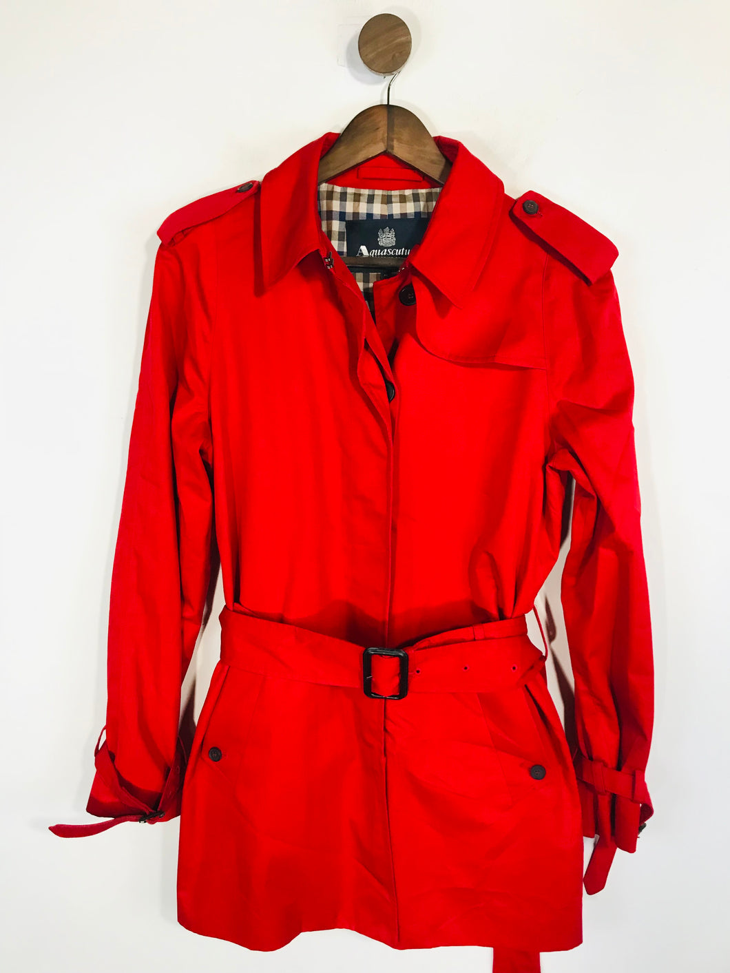 Aquascutum Women's Cotton Trench Coat | IT44 UK12 | Red