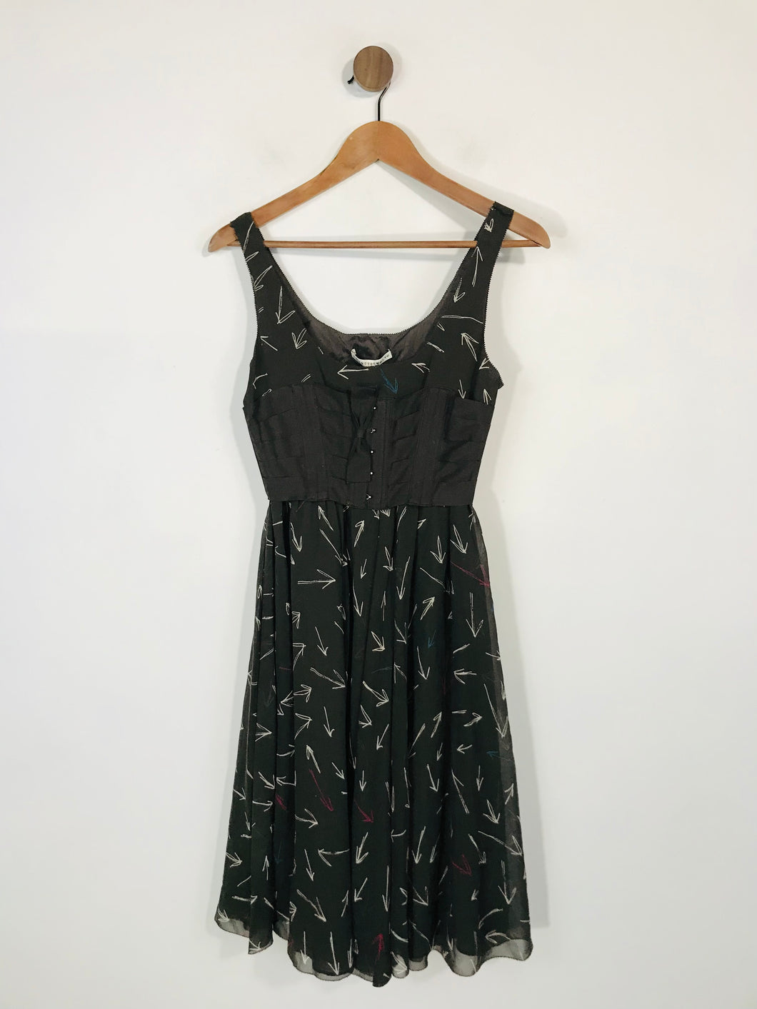 Twenty8Twelve Women's Silk Pleated A-Line Dress NWT | UK8 | Brown