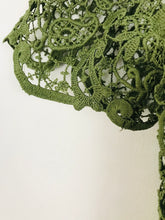 Load image into Gallery viewer, Zara Women’s Floral Lace Midi Dress | L UK14 | Khaki Green
