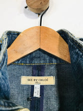 Load image into Gallery viewer, See by Chloé Women&#39;s High Neck Zip Denim Jacket | UK12 | Blue
