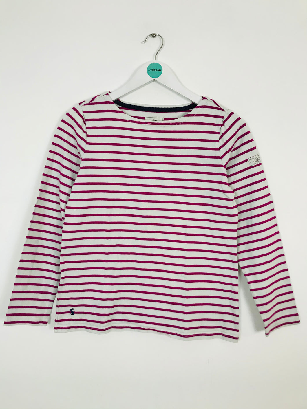 Joules Women’s Stripe 3/4 Length Sleeve Tshirt | UK10 | Pink