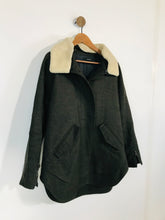 Load image into Gallery viewer, The Kooples Women&#39;s Tweed Fleece Collar Overcoat | EU38 UK10-12 | Brown

