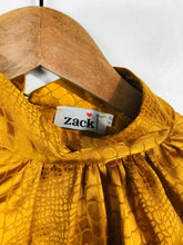 Load image into Gallery viewer, Zack London Women&#39;s High Neck Vintage Blouse | UK12 | Yellow
