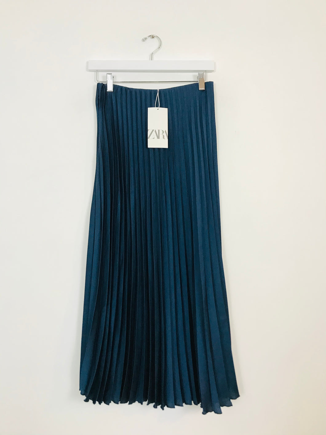 Zara With Tags Women’s Pleated Midi Skirt | S UK8 | Blue