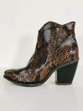Load image into Gallery viewer, Marco Tozzi Women&#39;s Snakeskin Boots | 37 UK4 | Brown
