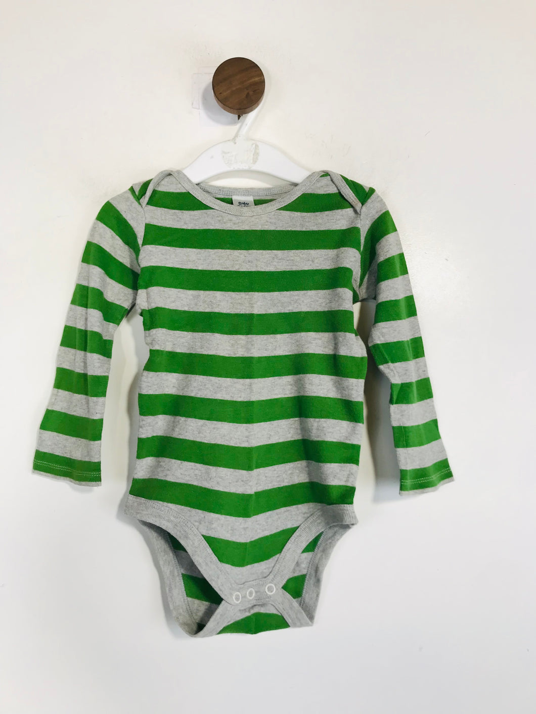 Baby Boden Kid's Striped Babygrow Playsuit | 18-24 Months | Green