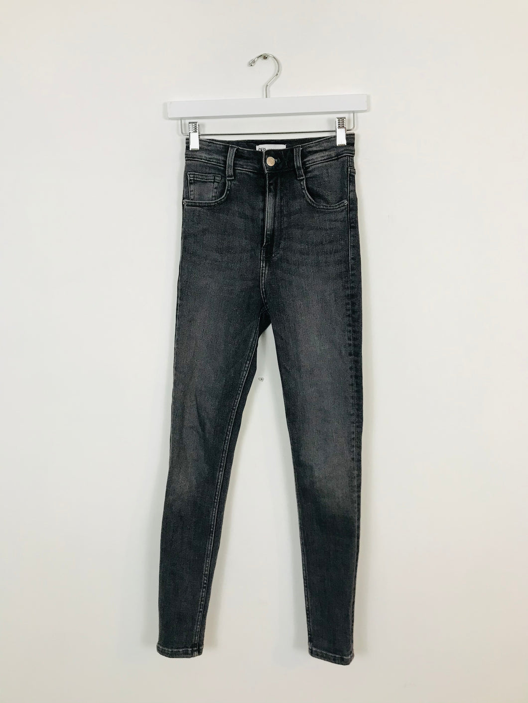 Zara Women’s High Waisted Skinny Jeans | EU34 UK6 | Grey