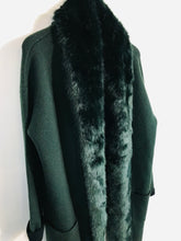 Load image into Gallery viewer, French Connection Women&#39;s Faux Fur Hooded Overcoat Coat | M UK10-12 | Green
