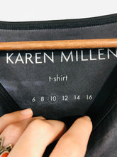 Load image into Gallery viewer, Karen Millen Women&#39;s Silk Front 3/4 Length Sleeve T-Shirt | UK10 | Multicoloured
