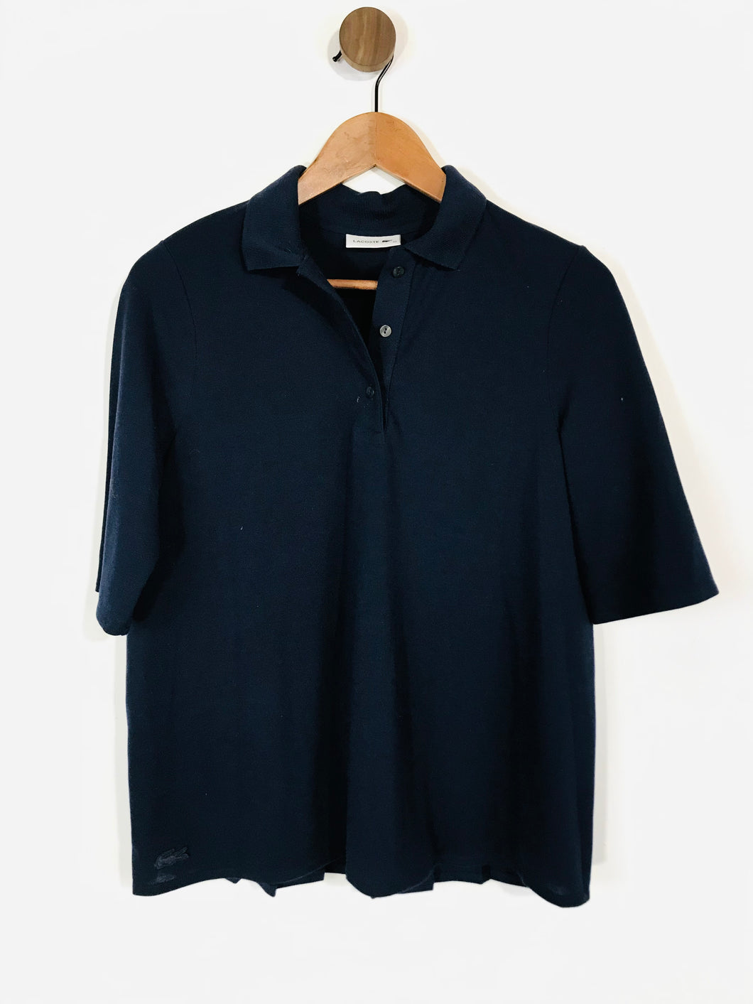 Lacoste Women's Pleated Back Polo Shirt | EU40 UK12 | Blue