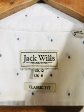 Load image into Gallery viewer, Jack Wills Women&#39;s Cotton Polka Dot Button-Up Shirt | UK12 | White
