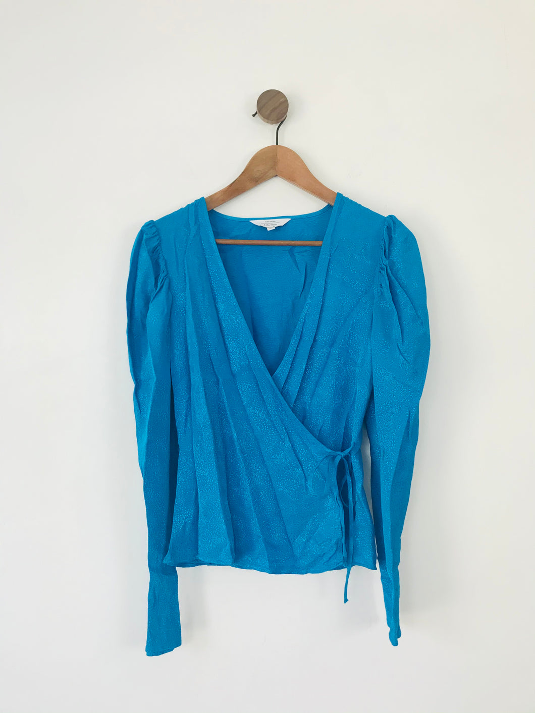 & Other Stories Women’s Puff Sleeve Wrap Blouse | UK8 | Blue