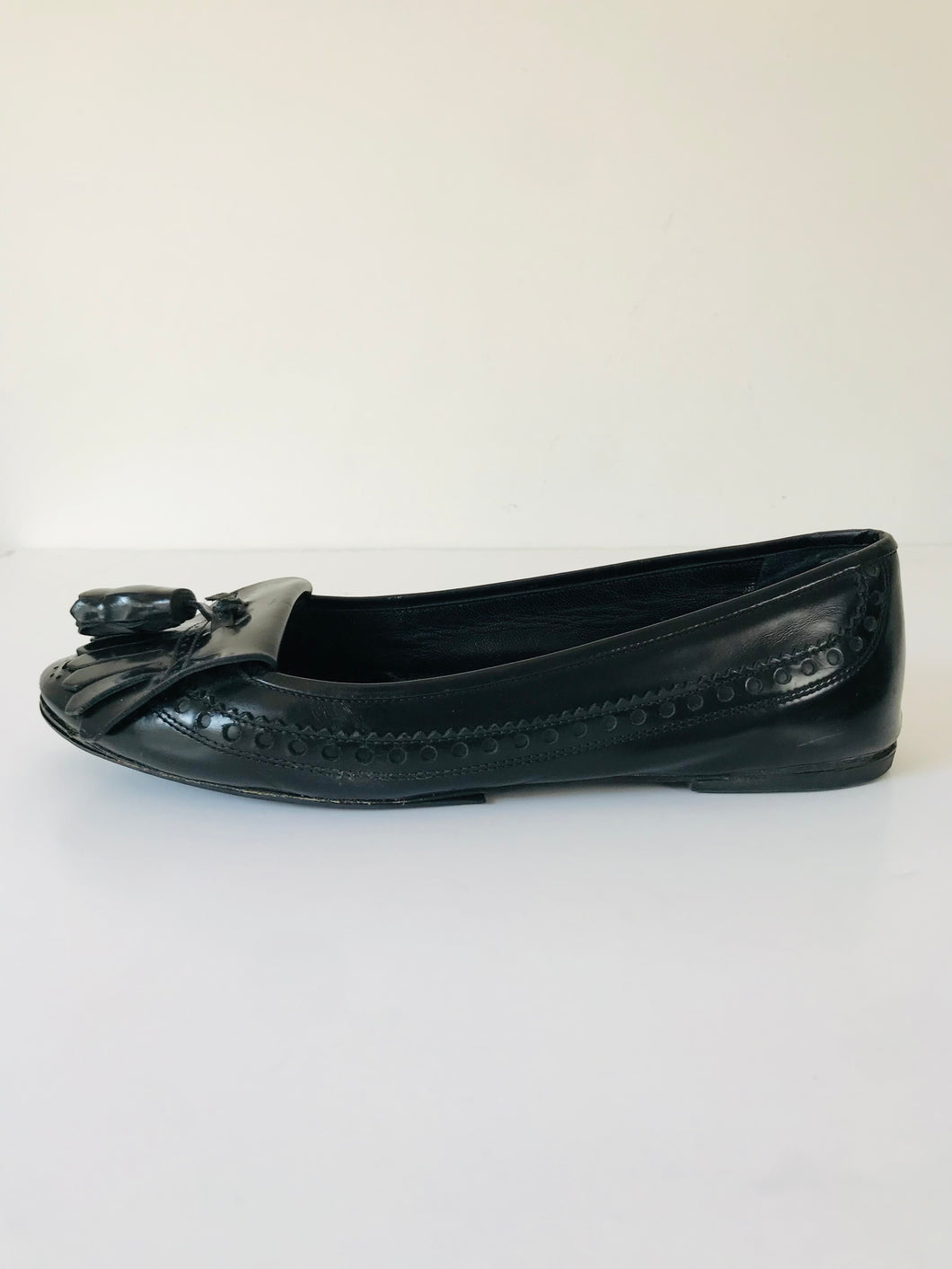 Burberry Women's Leather Tassel Loafers | 39 UK6 | Black