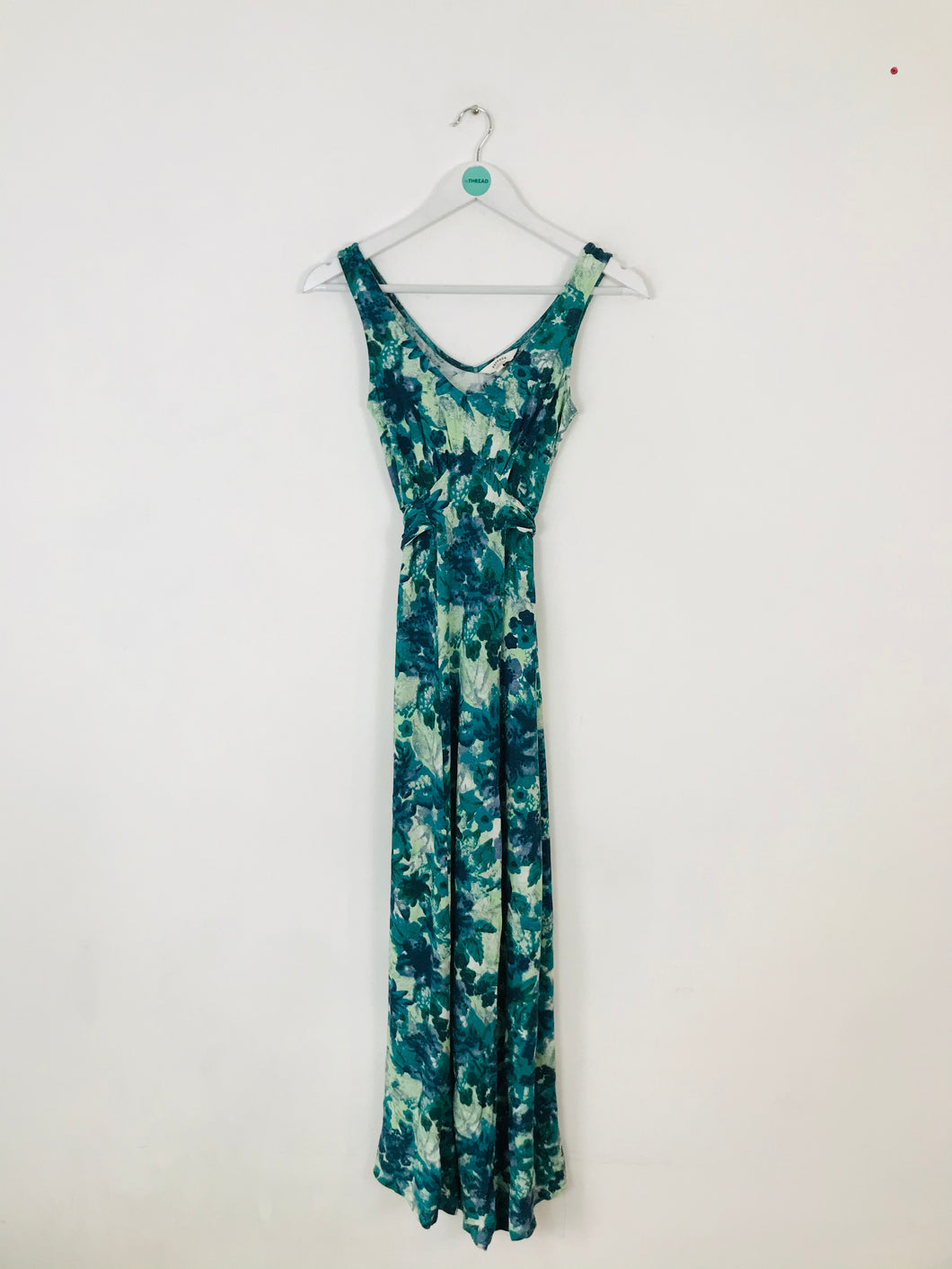 Fat face Women’s Floral V-Neck Maxi Dress | UK8 | Green Blue