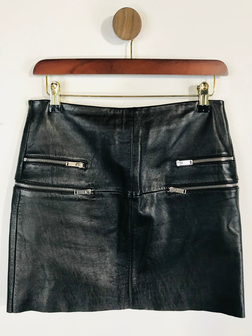 Zara Women's Leather Mini Skirt | XS UK6-8 | Black