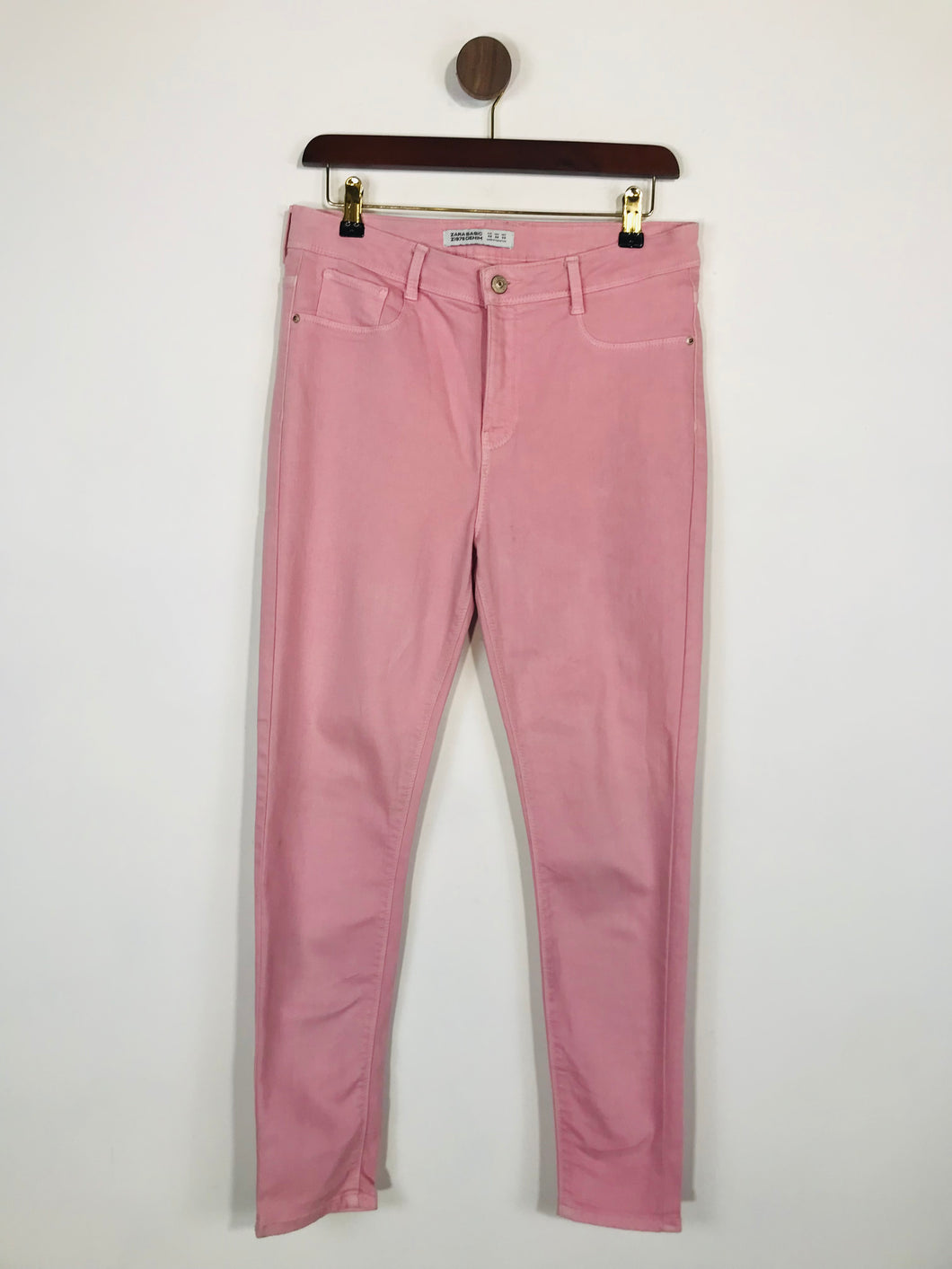 Zara Women's Cotton Stretchy Slim Jeans | EU40 UK12 | Pink