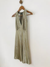 Load image into Gallery viewer, Kate Moss Topshop Women&#39;s Deep V-Neck Mini Dress | UK8 | Beige
