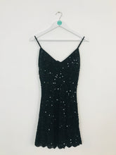 Load image into Gallery viewer, Bay Women’s Crochet Sequin Mini Dress | S UK8 | Black
