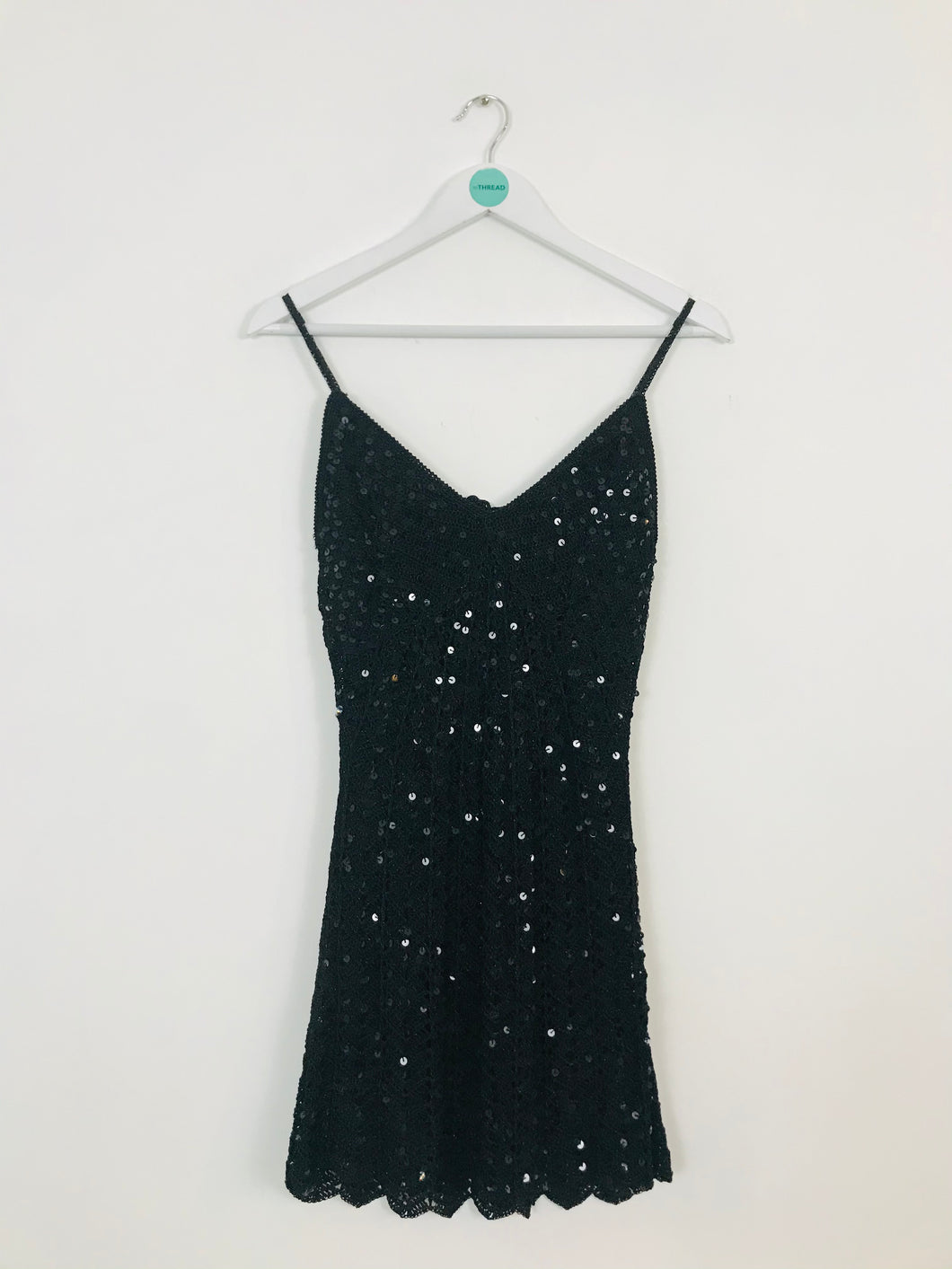 Bay Women’s Crochet Sequin Mini Dress | S UK8 | Black