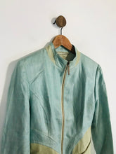 Load image into Gallery viewer, Collado Garcia Women&#39;s Linen Bomber Jacket | L UK14 | Blue
