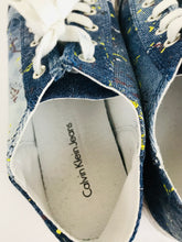 Load image into Gallery viewer, Calvin Klein Jeans Women&#39;s Denim Trainers | EU41 UK8 | Blue
