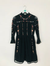 Load image into Gallery viewer, Whistles Women’s Floral Embroidered Long Sleeve Dress | UK6 | Black
