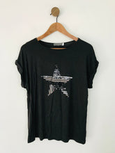 Load image into Gallery viewer, Mint Velvet Women&#39;s Sequin Star T-Shirt | M UK10-12 | Grey
