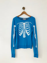 Load image into Gallery viewer, Wildfox Women’s Graphic Skeleton Jumper | XS UK6 | Blue
