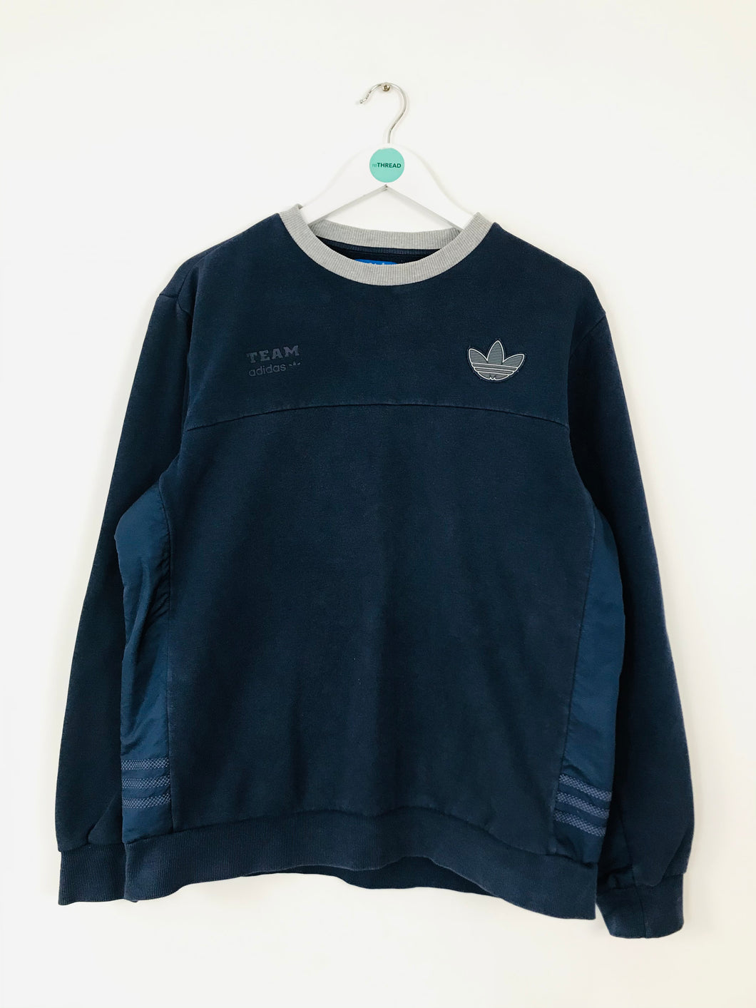 Adidas Mens Vintage Crew Neck Sweatshirt | L | Navy