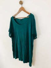 Load image into Gallery viewer, DKNY Women&#39;s Wide Neck Sheer Sleeve T-Shirt | XL UK16 | Green
