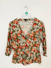 Load image into Gallery viewer, Baukjen Women’s Floral V-Neck Shirt Blouse | UK14 | Khaki Green
