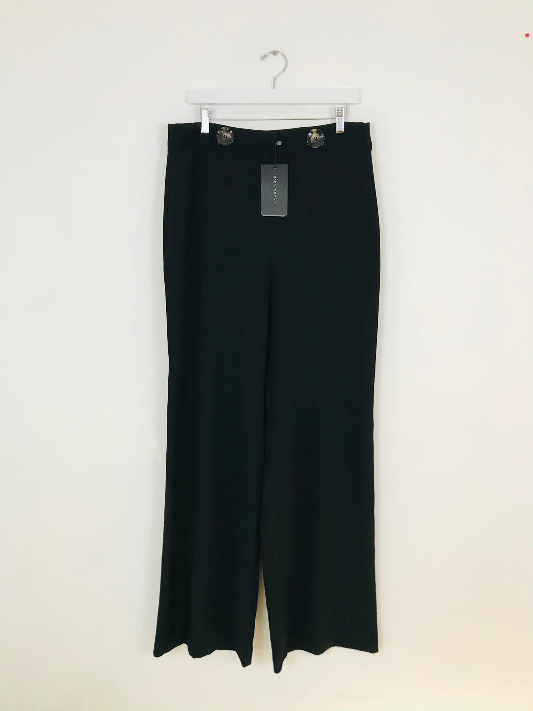 Zara Women’s High Waisted Wide Leg Trousers NWT | L UK14 | Black