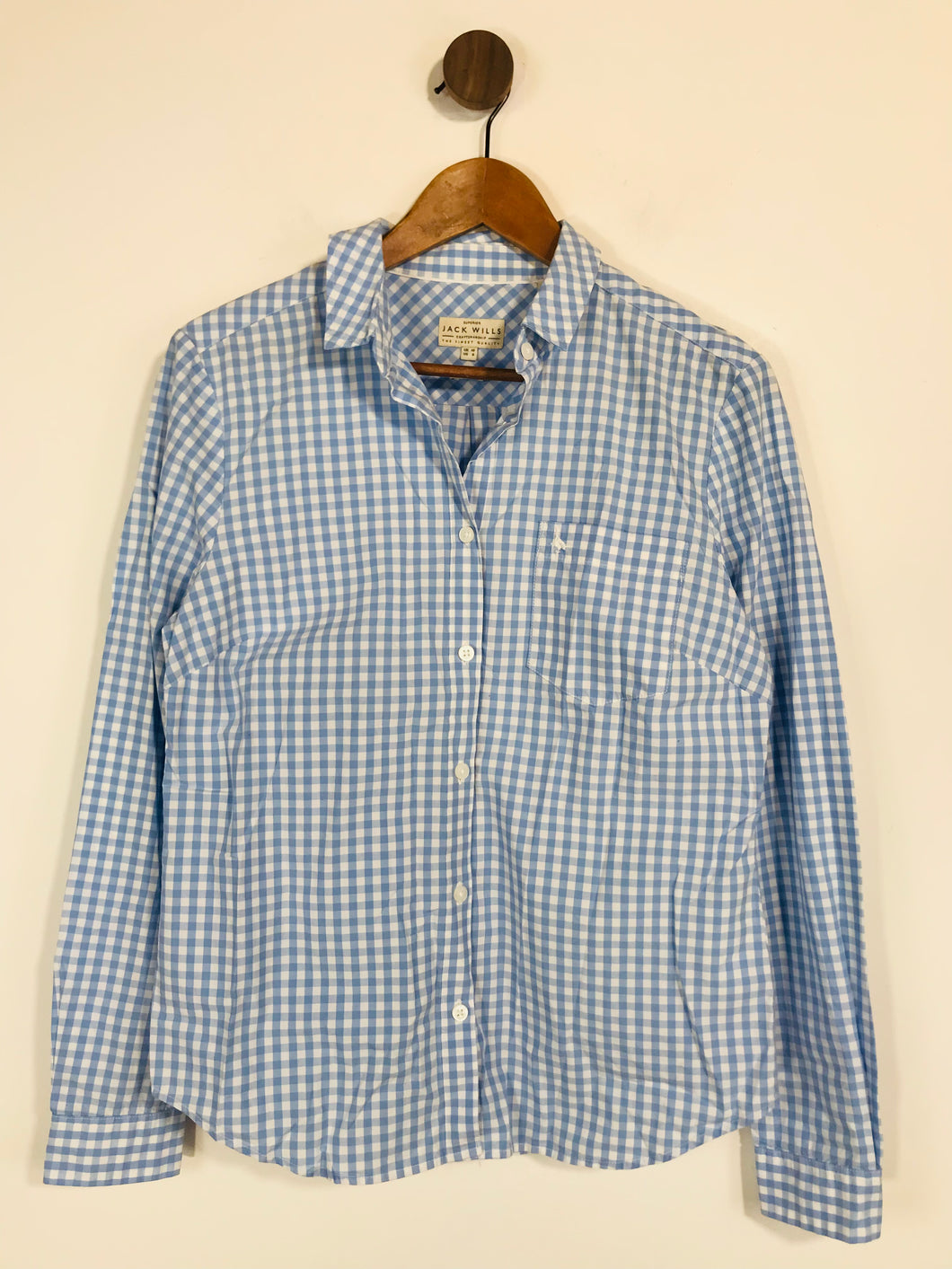 Jack Wills Women's Check Smart Button-Up Shirt | UK10 | Blue