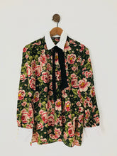 Load image into Gallery viewer, Zara Women’s Floral Tie Blouse Shirt | L UK14 | Green Pink
