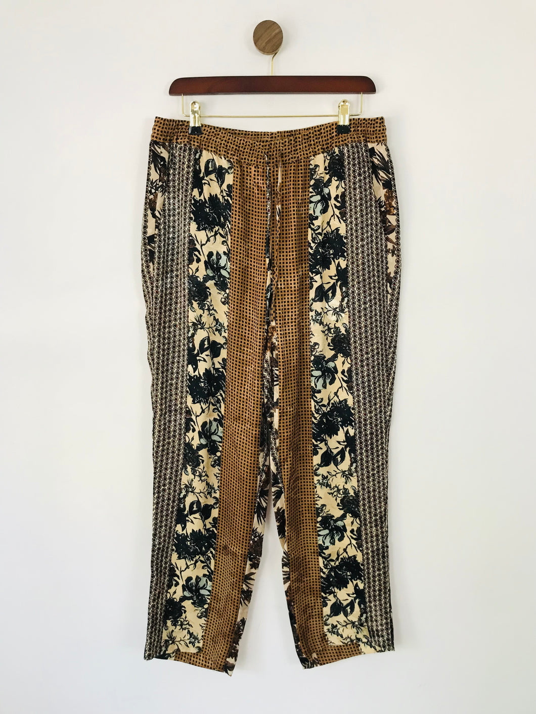 Zara Women's Floral Culottes Trousers | L UK14 | Brown