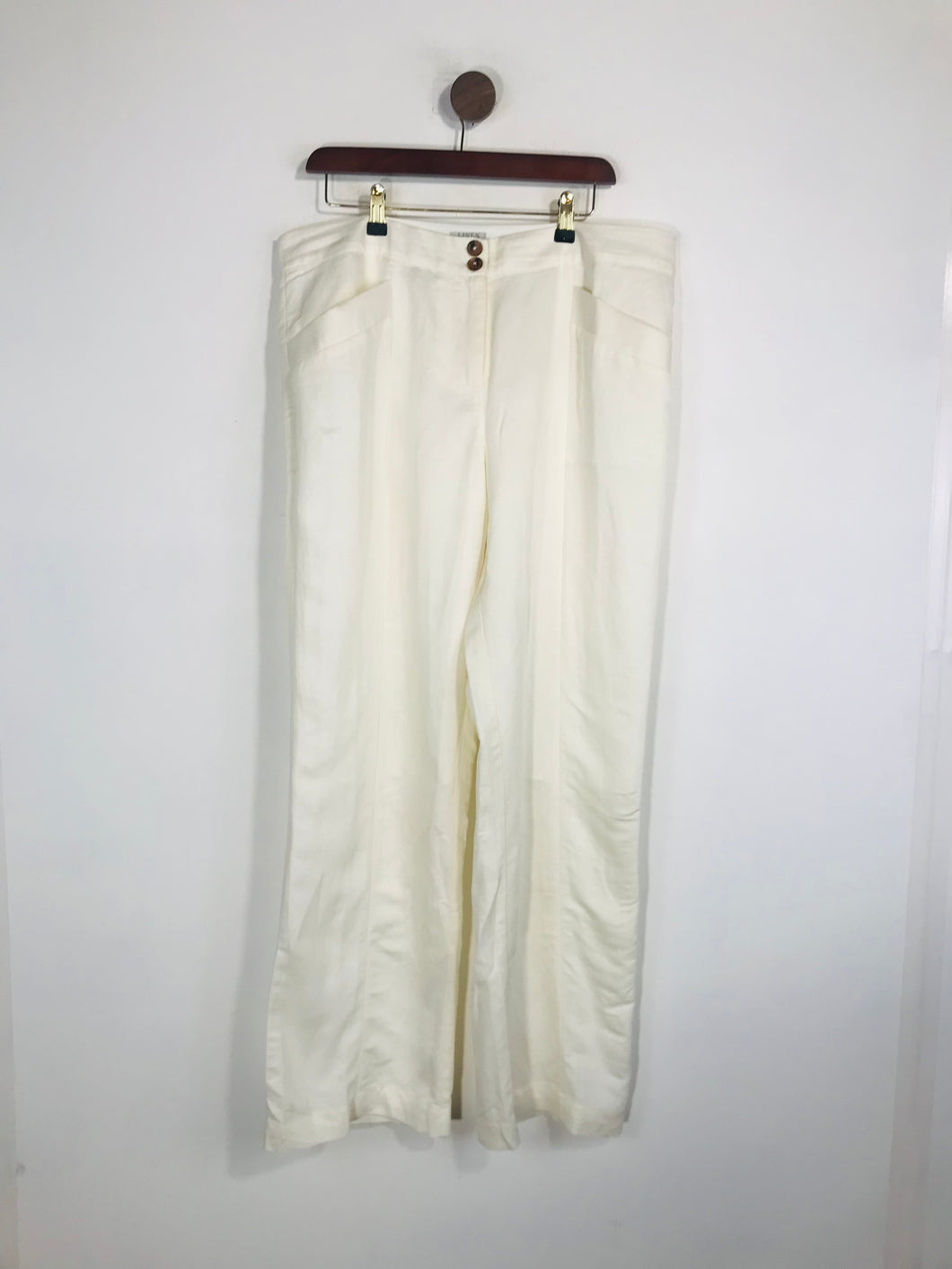Monsoon Women's Linen Blend Casual Trousers | UK16 | White