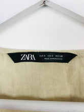 Load image into Gallery viewer, Zara Womens Cropped Wrap Blouse | S | Beige
