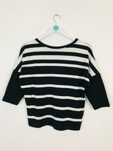 Load image into Gallery viewer, Limited Collection Women’s Stripe 3/4 Length Sleeve Tshirt | UK 8 | Black and White
