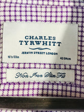 Load image into Gallery viewer, Charles Tyrwhitt Men&#39;s Cotton Striped Button-Up Shirt | 16.5 42 | Purple
