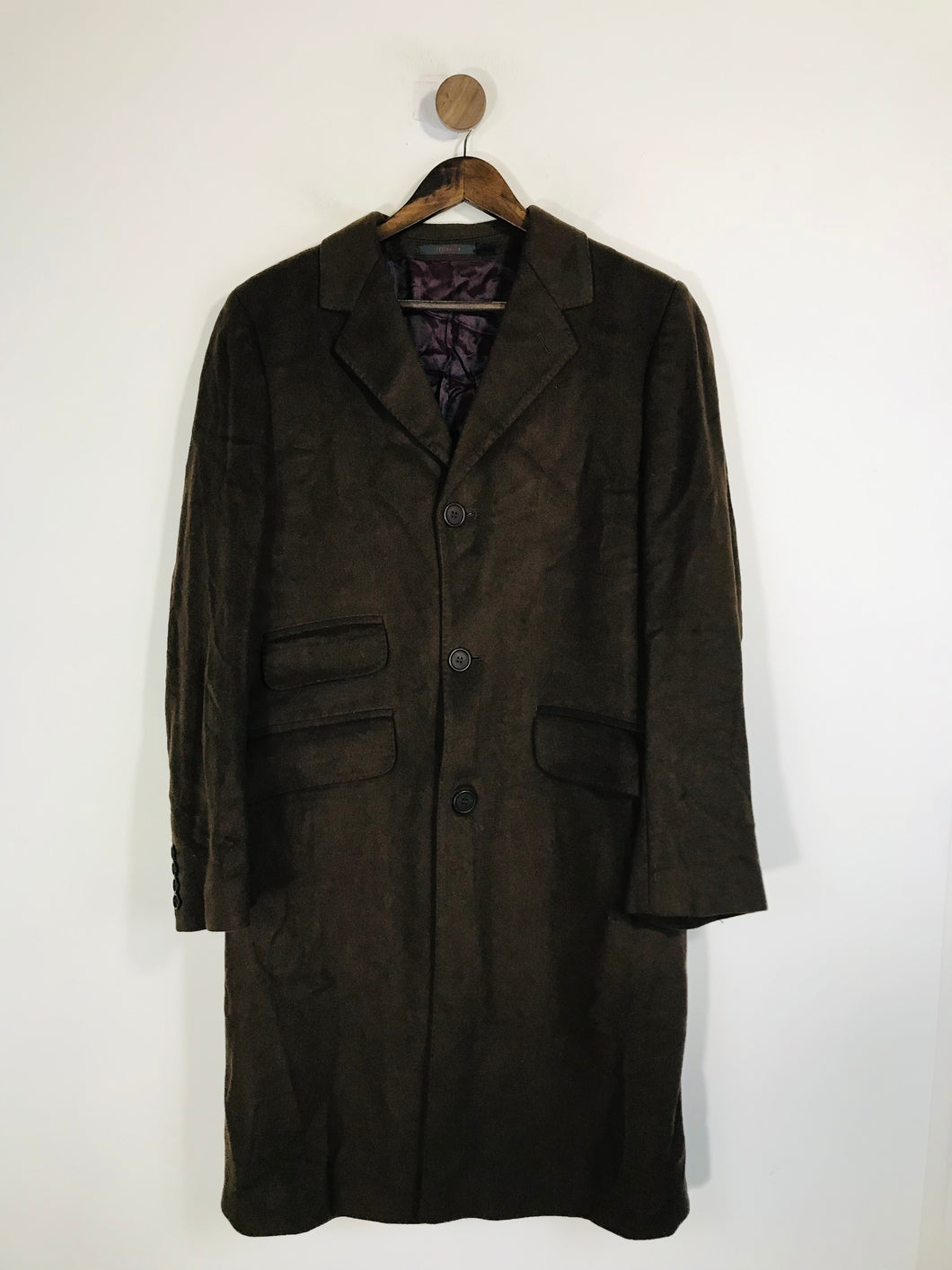 Ted Baker Men's Wool Overcoat Coat | 2 | Brown