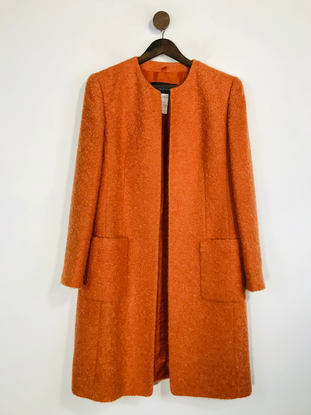 Louis Feraud Women's Mohair Overcoat Coat | UK12 | Orange