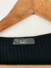 Load image into Gallery viewer, Oui Women&#39;s Ruffle Wool Blend Jumper  | L | Black
