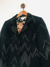 Load image into Gallery viewer, Megan Park Women&#39;s Wool Contrast Blazer Jacket | Size 3 | Black
