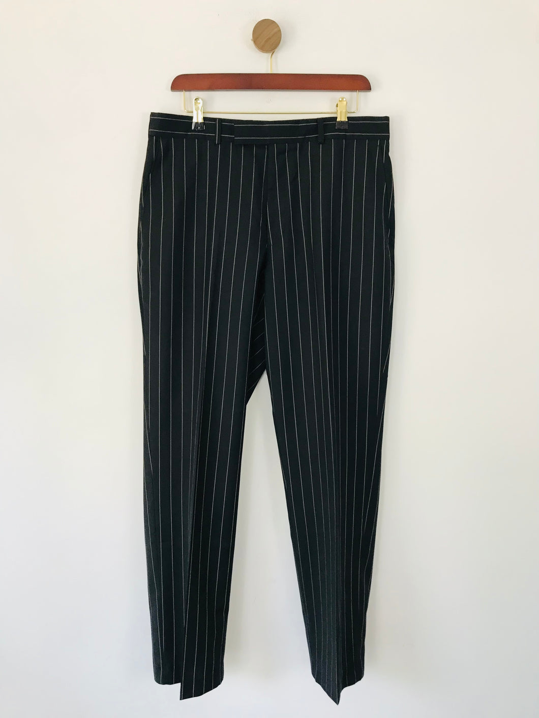 French Connection Men's Striped Smart Trousers | 34 | Black