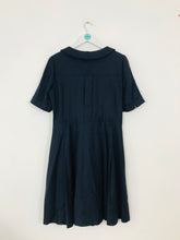 Load image into Gallery viewer, Hobbs NW3 Women’s Wool Pleated A-Line Dress | UK12 | Navy Blue
