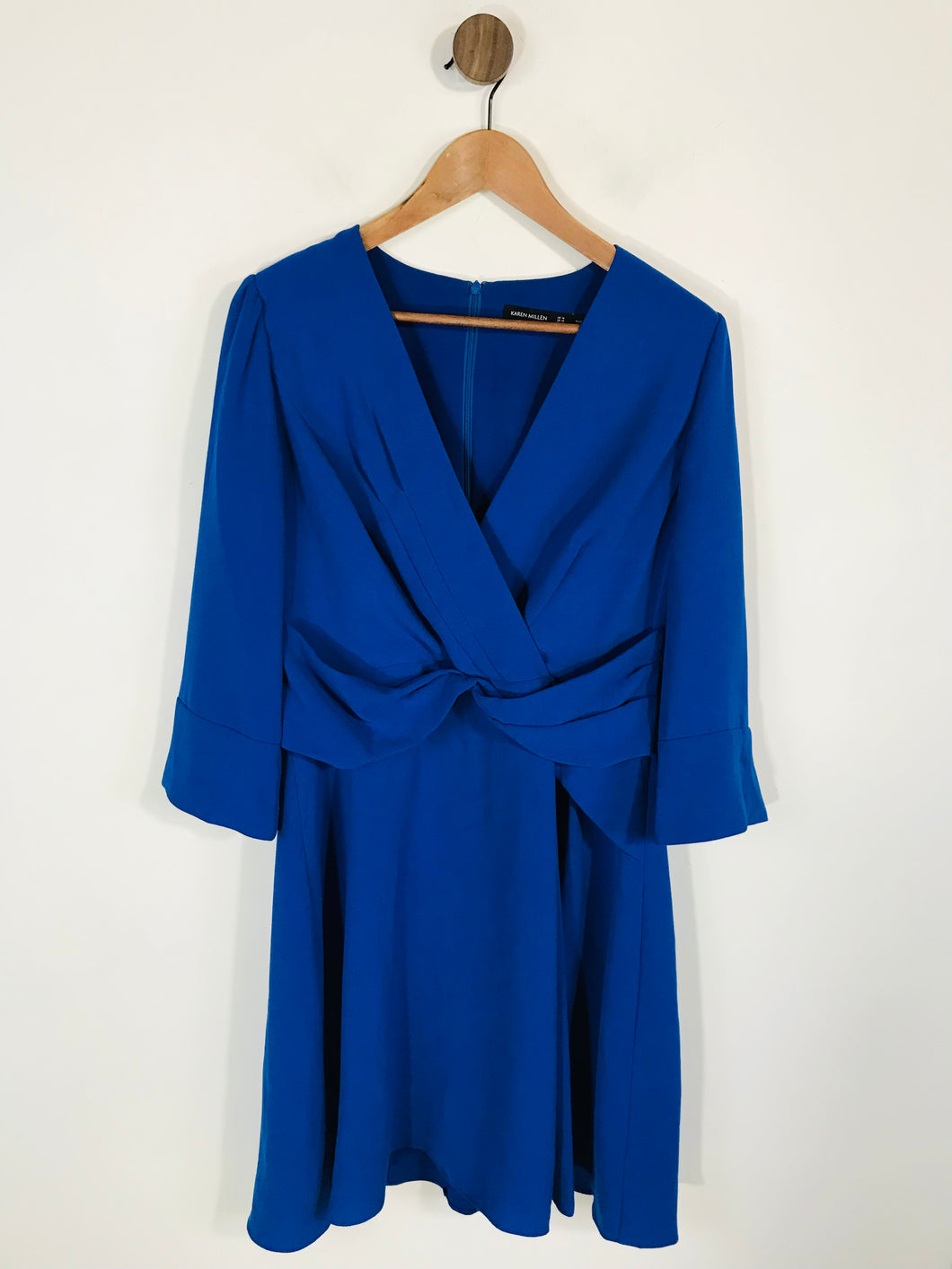 Karen Millen Women's Pleated Midi Dress | UK14 | Blue