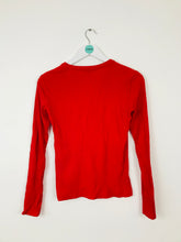 Load image into Gallery viewer, Zara Womens Ribbed Knit Long Sleeve Top | S | Red
